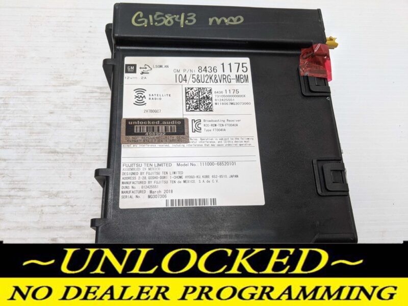 UNLOCKED 18-21 VOLT COLORADO CAMARO MALIBU EQUINOX TRAVERSE CANYON TERRAIN LACROSSE ENCLAVE ENVISION OEM RADIO 84361175