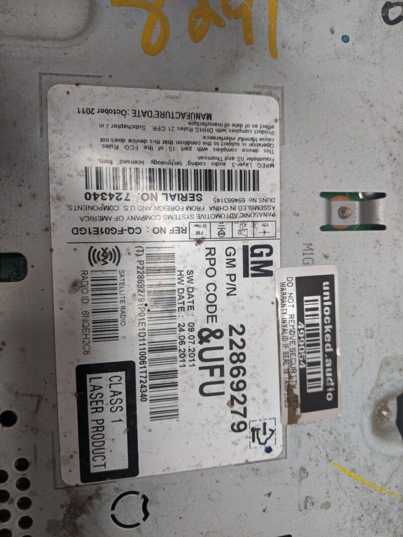 UNLOCKED 12-13 EQUINOX TERRAIN LACROSSE VERANO OEM RADIO 22869279 UFU - Image 2