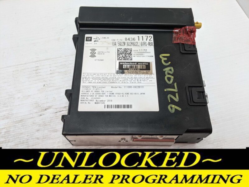 UNLOCKED 17-19 SILVERADO OEM RADIO 84361172 IO5 UQA