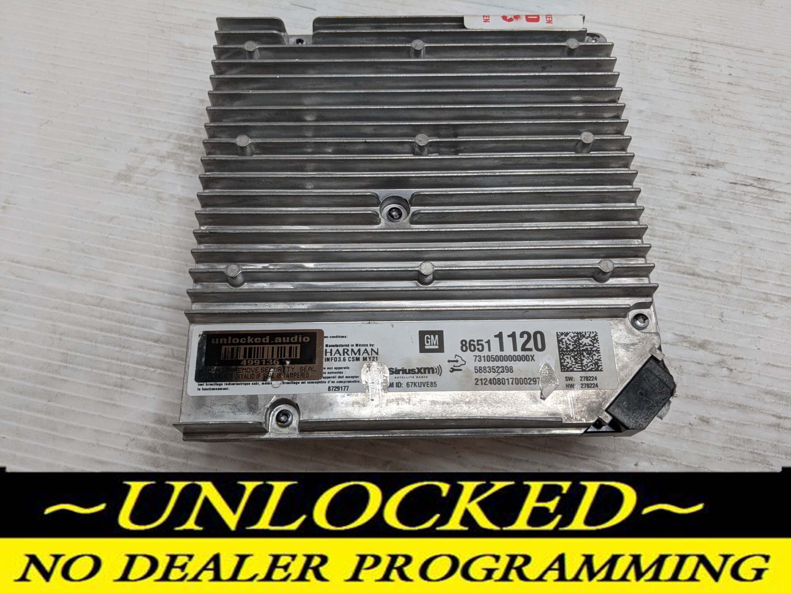 UNLOCKED 2024 BLAZER INFOTAINMENT RADIO RECEIVER 86511120 IOT