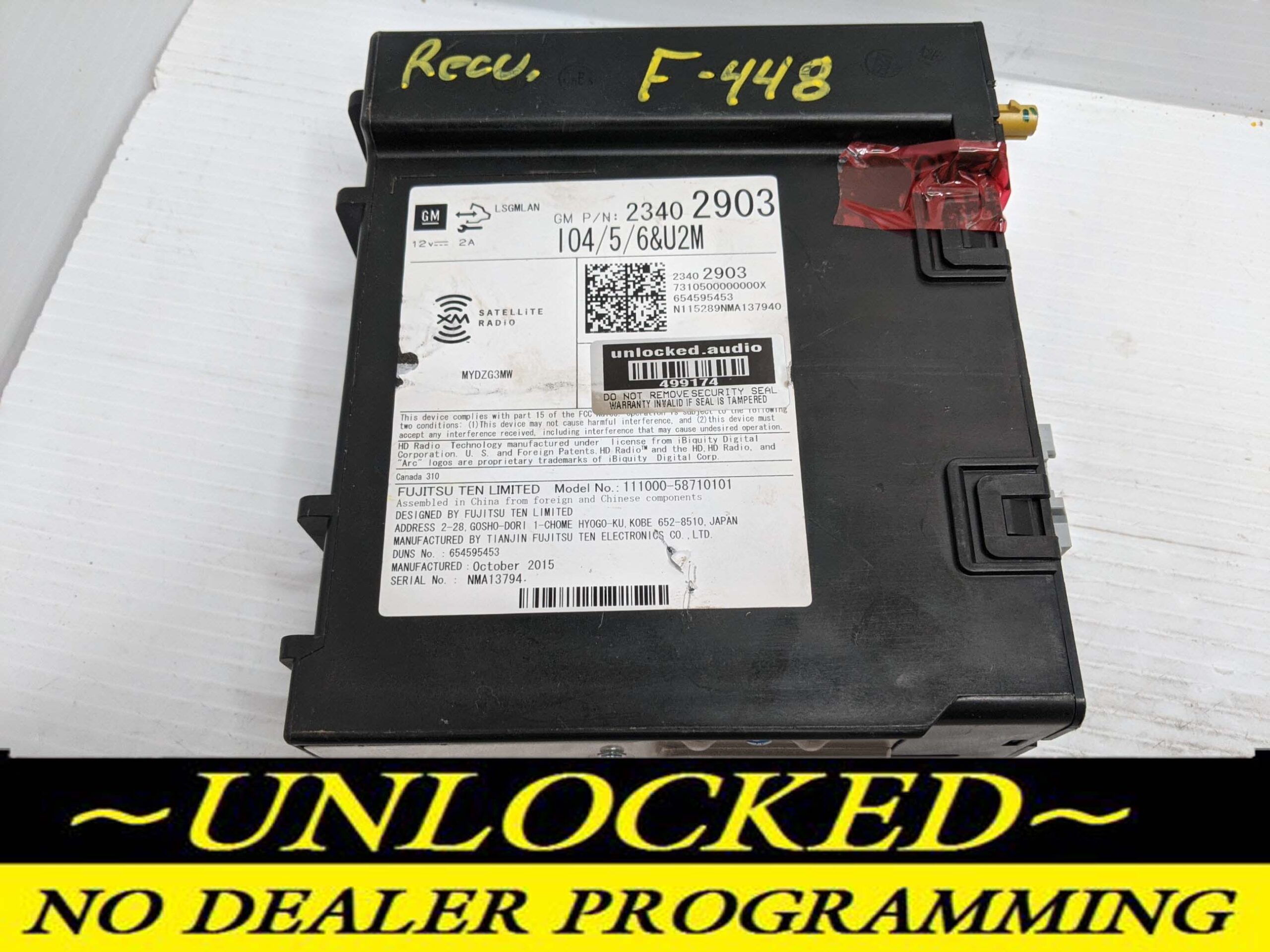 UNLOCKED 16-17 CHEVY CADILLAC GMC OEM RADIO MODULE 23402903