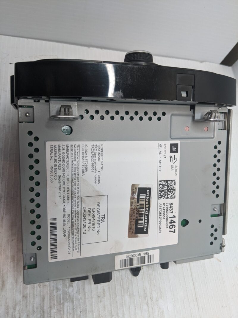 UNLOCKED 2018 SONIC TRAX OEM RADIO 84371467 w/o U2K - Image 2