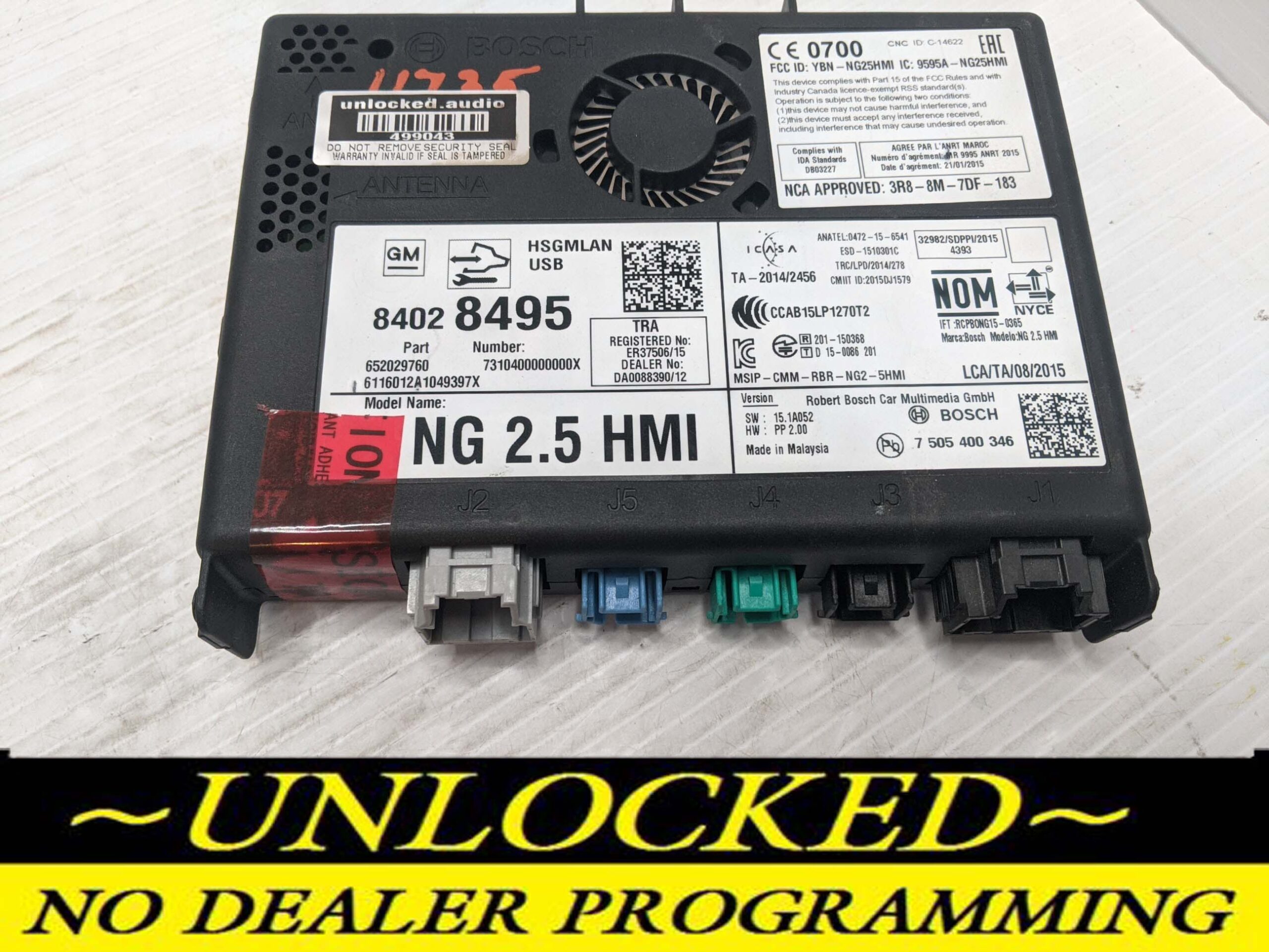 UNLOCKED 16-17 CHEVY GMC BUICK CADILLAC NG 2.5 HMI 84028495 IO5