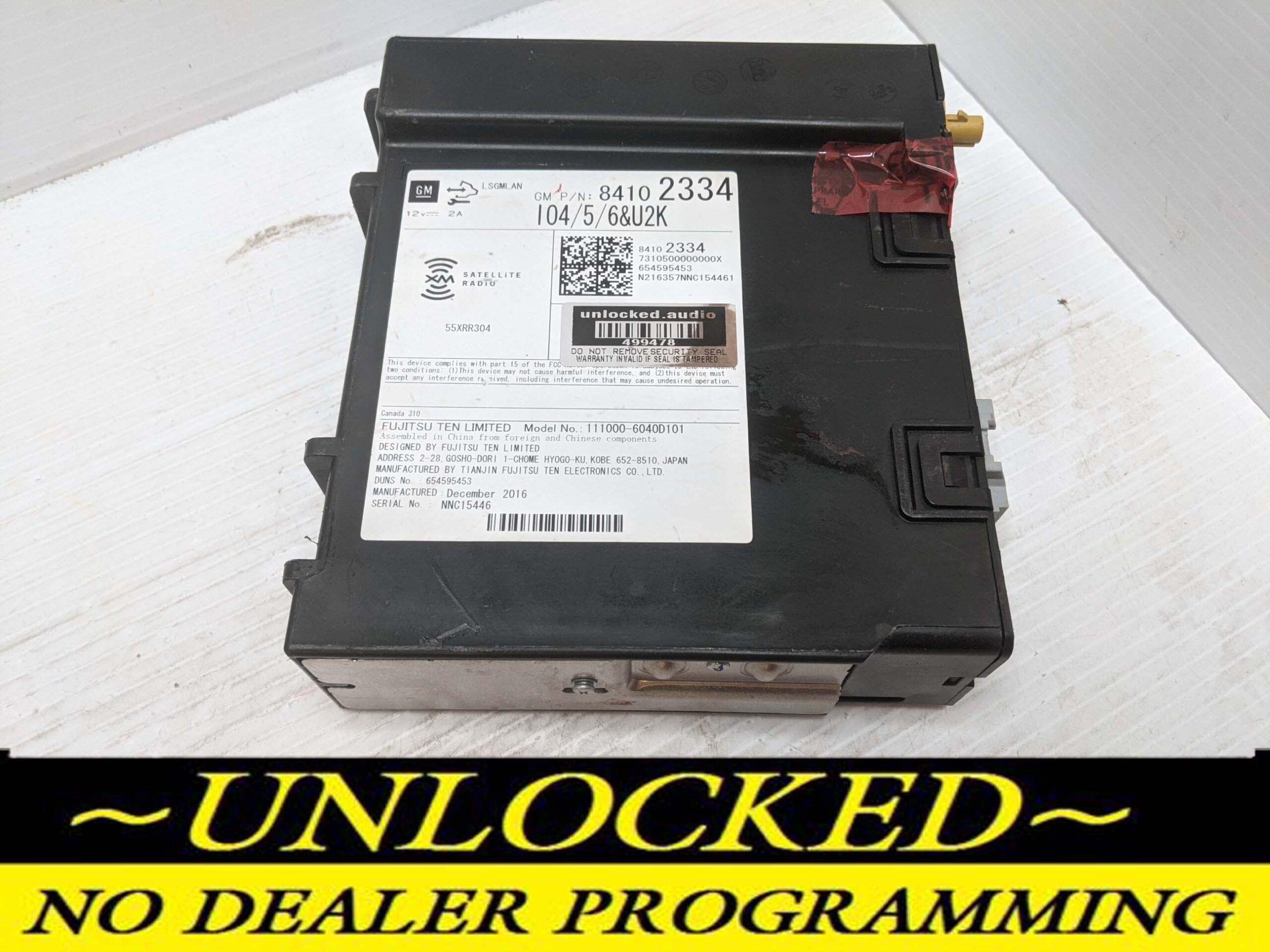 UNLOCKED 2017 CHEVY VOLT OEM RADIO 84102334 IO5 w/U2K