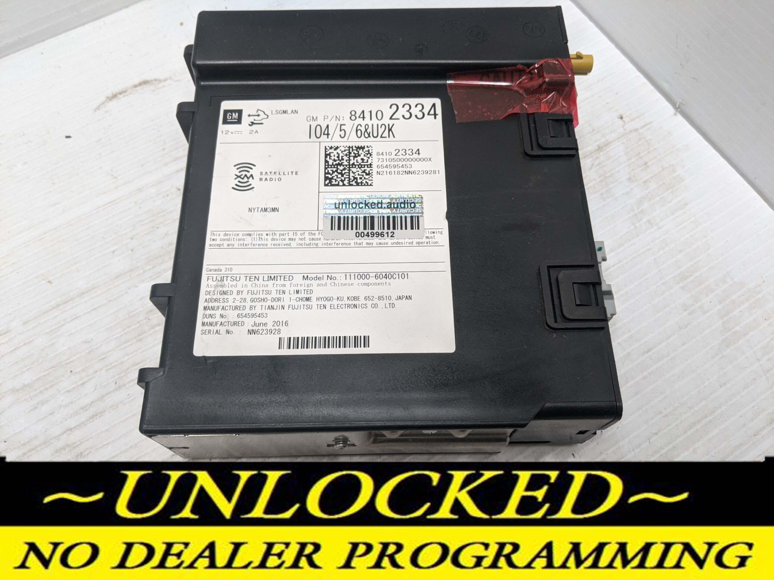 UNLOCKED 2017 CHEVY VOLT OEM RADIO 84102334 IO5 w/U2K