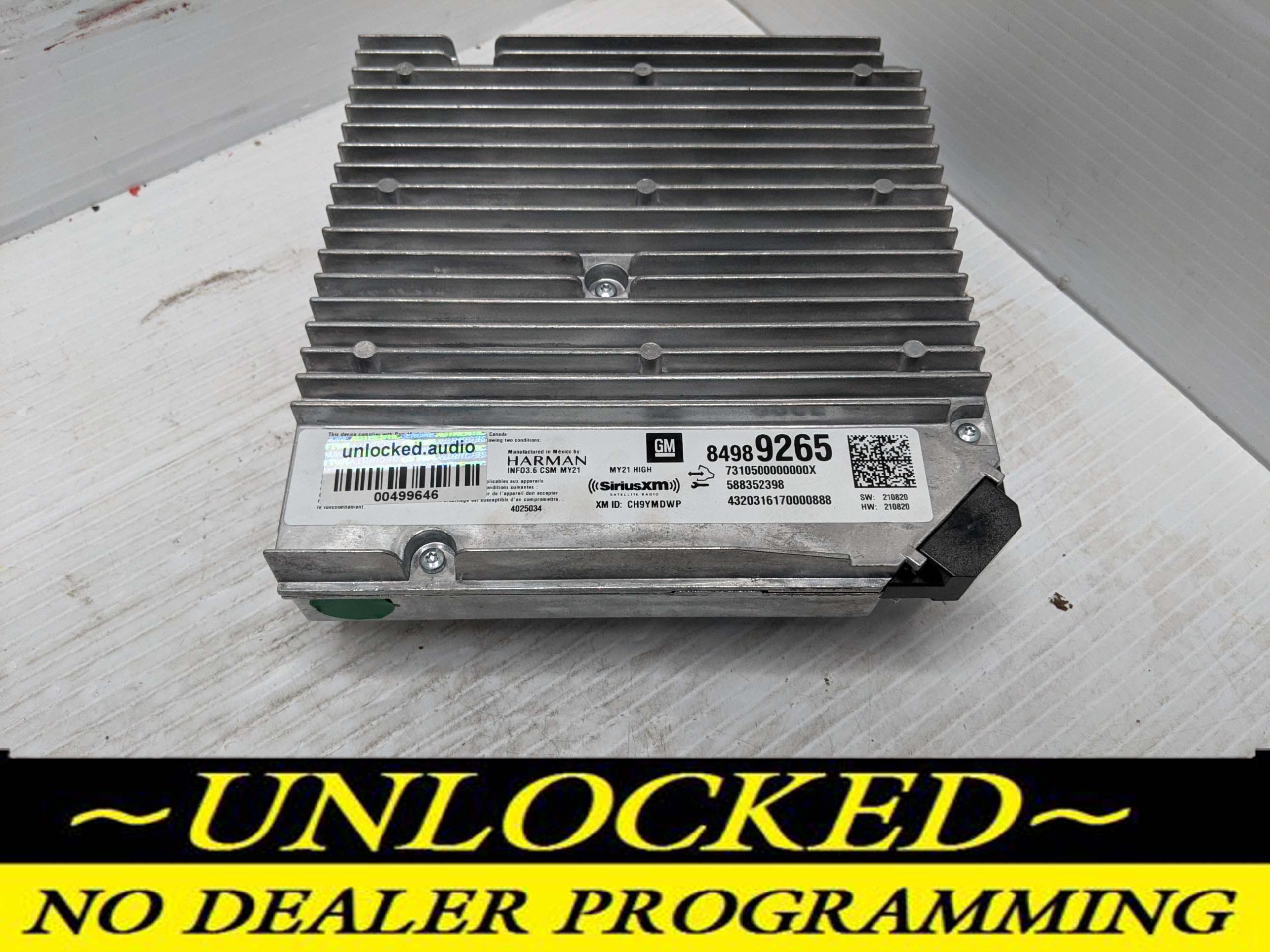 UNLOCKED 21-22 GMC SIERRA INFOTAINMENT RADIO RECEIVER 84989265 IOT