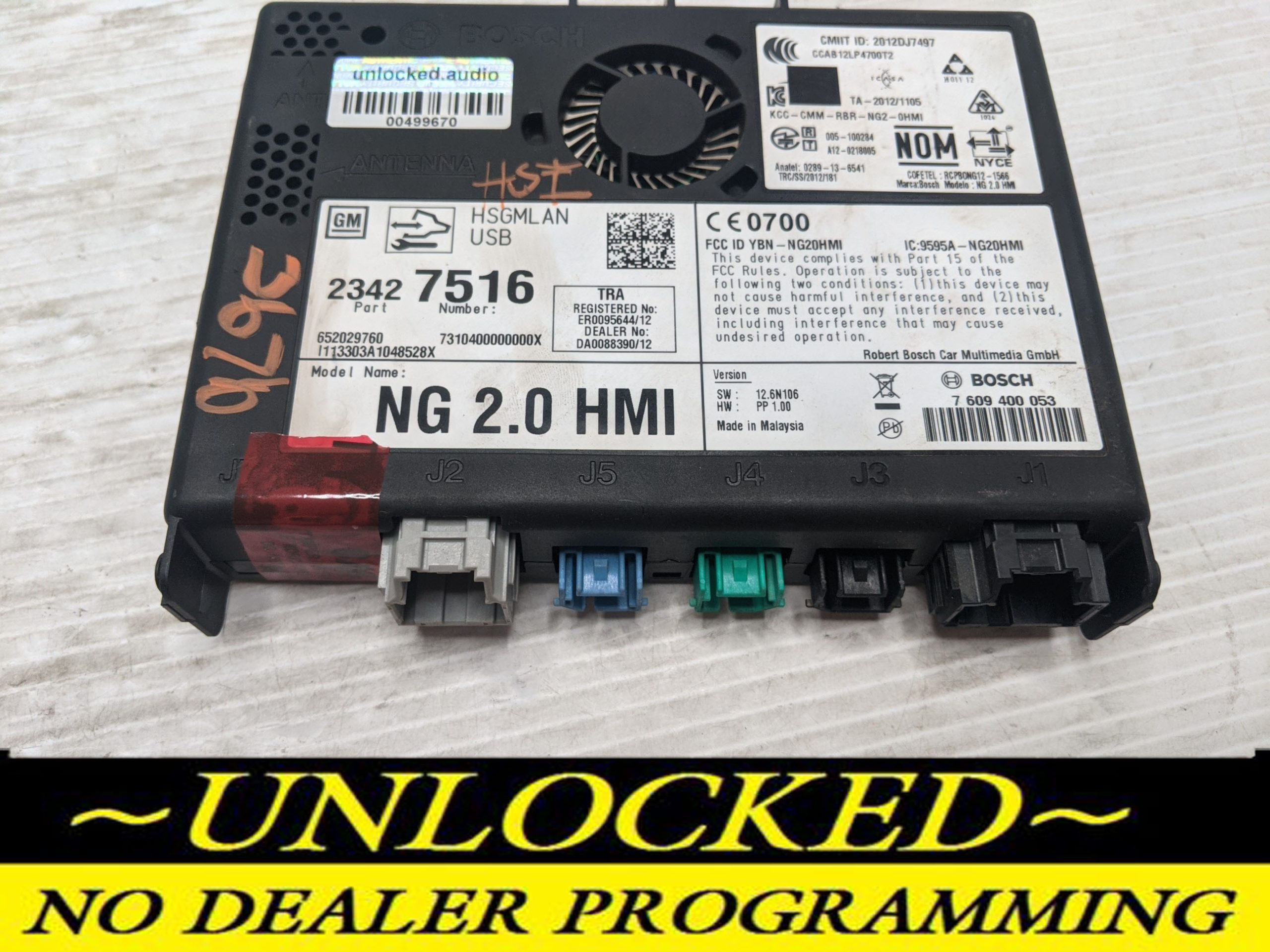UNLOCKED 13-15 CHEVY GMC BUICK CADILLAC NG 2.0 HMI 23427516 IO5