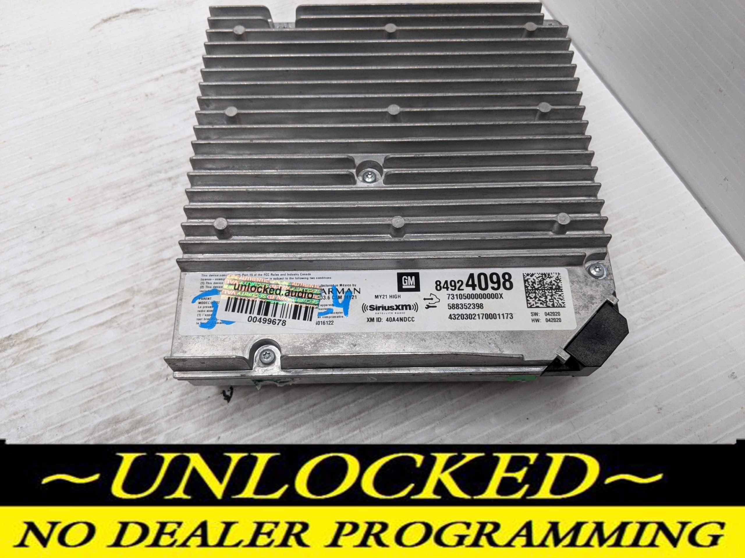 UNLOCKED 21-22 SIERRA INFOTAINMENT RADIO RECEIVER 84924098 IOT
