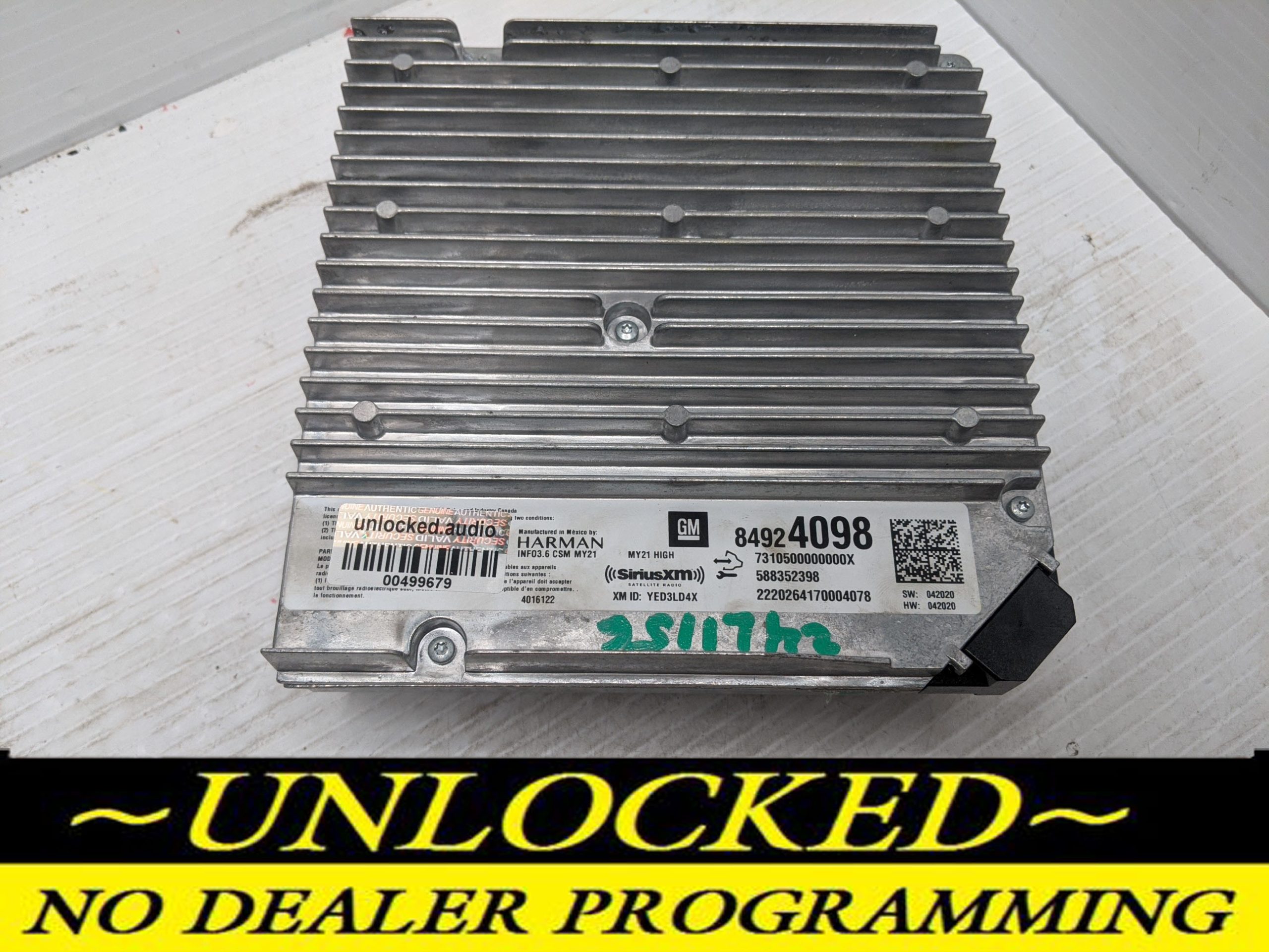 UNLOCKED 21-22 SIERRA INFOTAINMENT RADIO RECEIVER 84924098 IOT