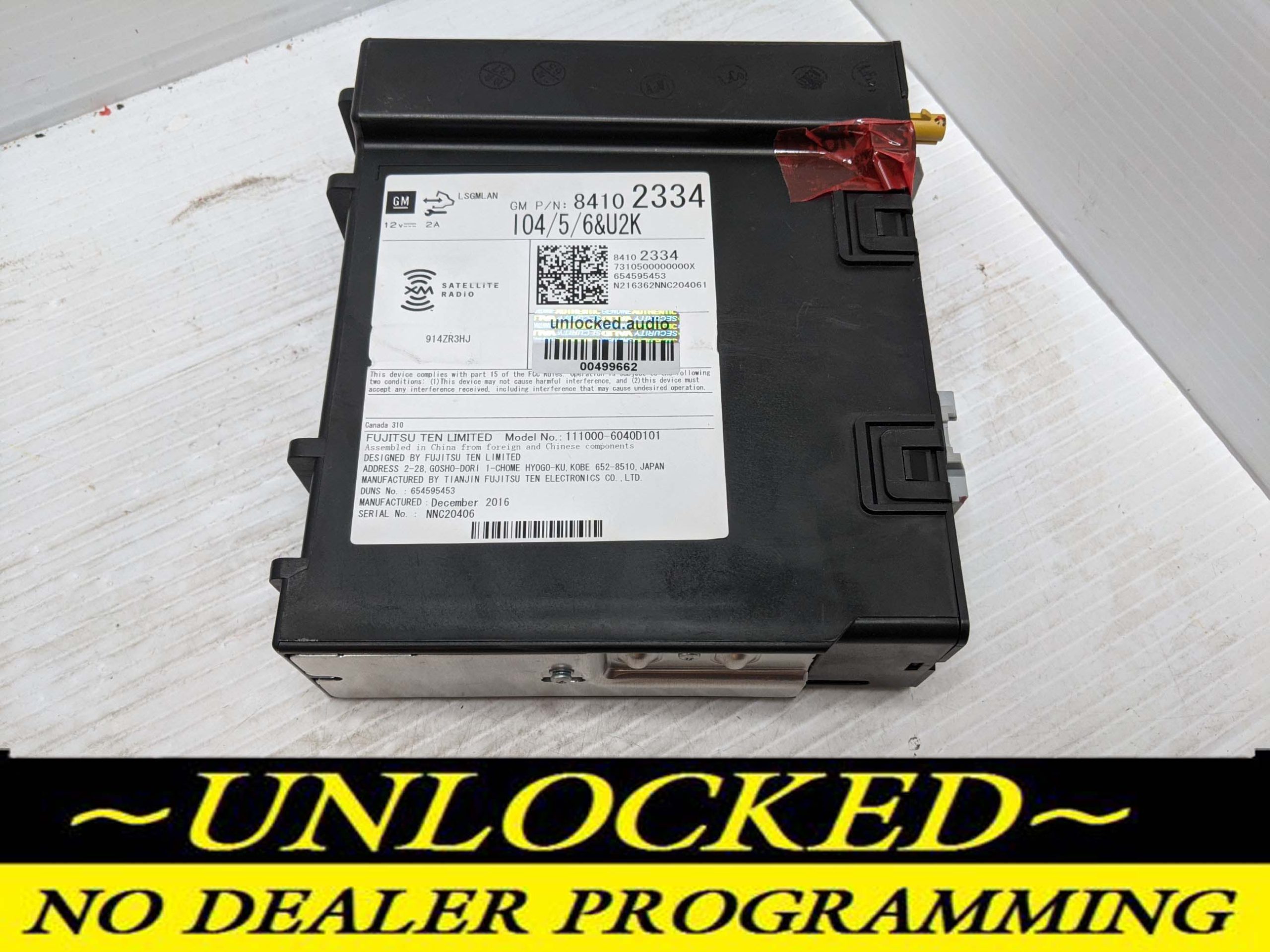 UNLOCKED 2017 CHEVY VOLT OEM RADIO 84102334 IO5 w/U2K