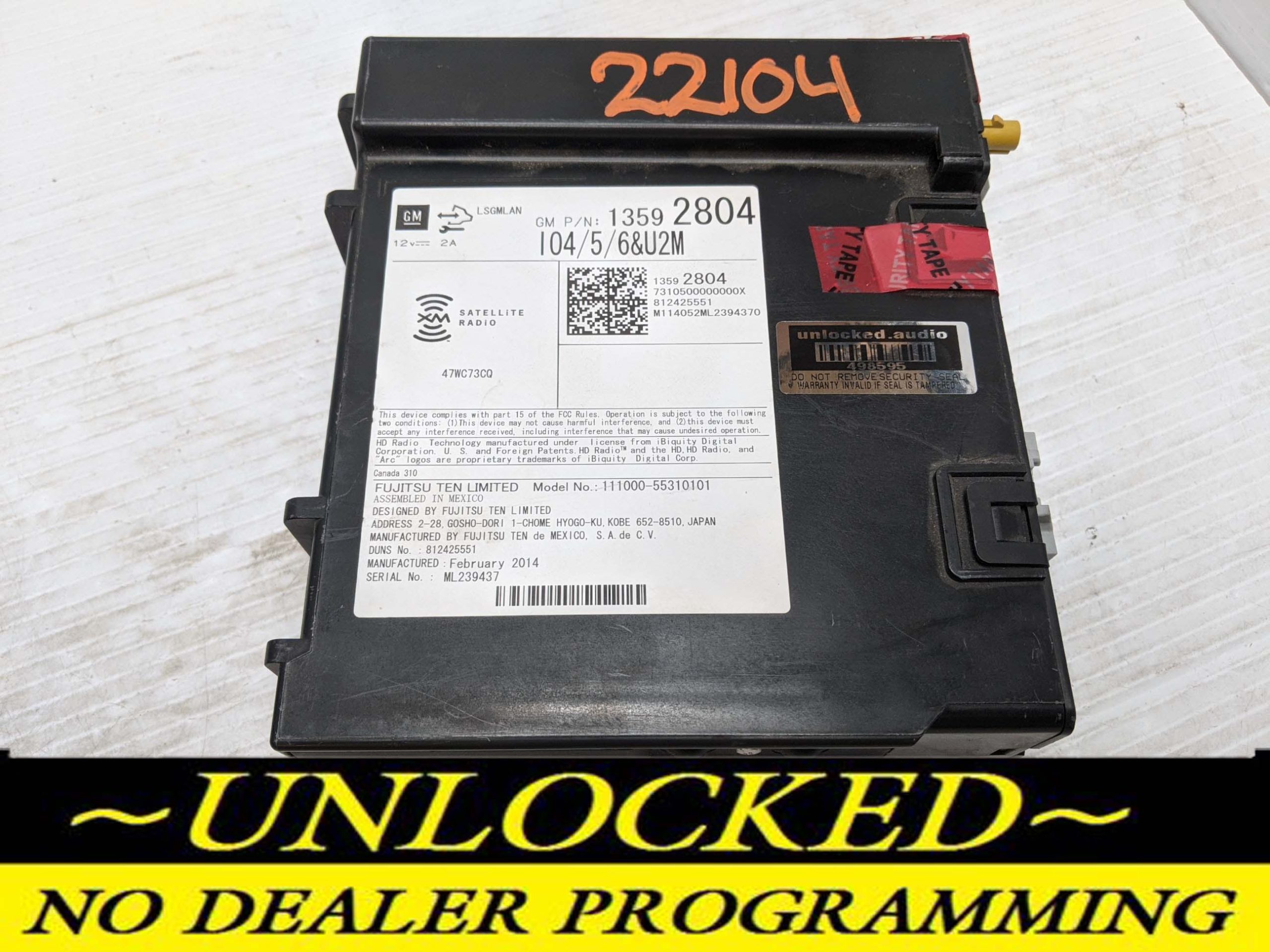 UNLOCKED 13-15 SILVERADO IMPALA TAHOE SUBURBAN COLORADO SIERRA YUKON LACROSSE REGAL CADILLAC OEM RADIO 13592804 IO5