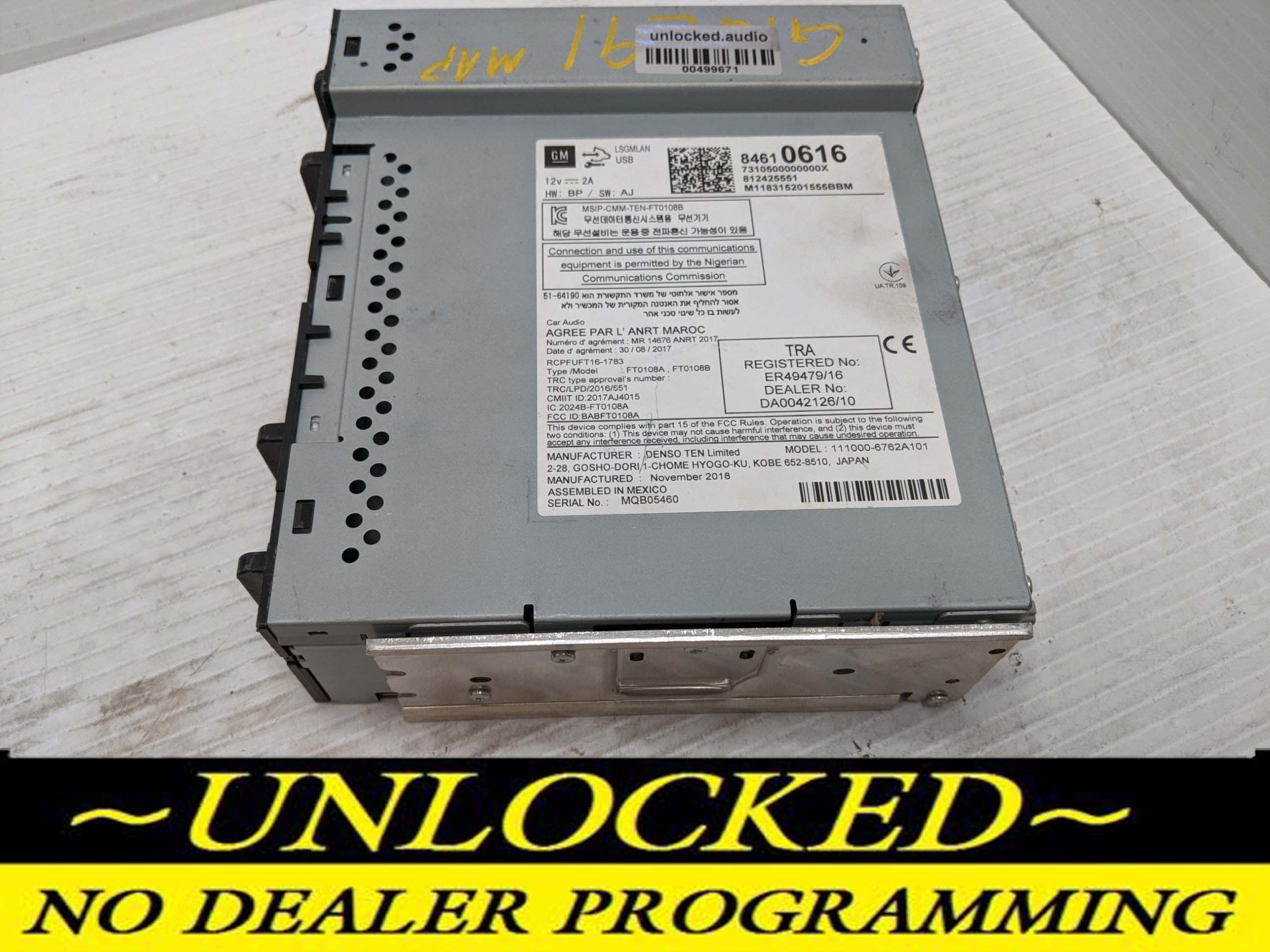 UNLOCKED 20-23 SILVERADO SIERRA CANYON COLORADO OEM RADIO 84610616 IOR