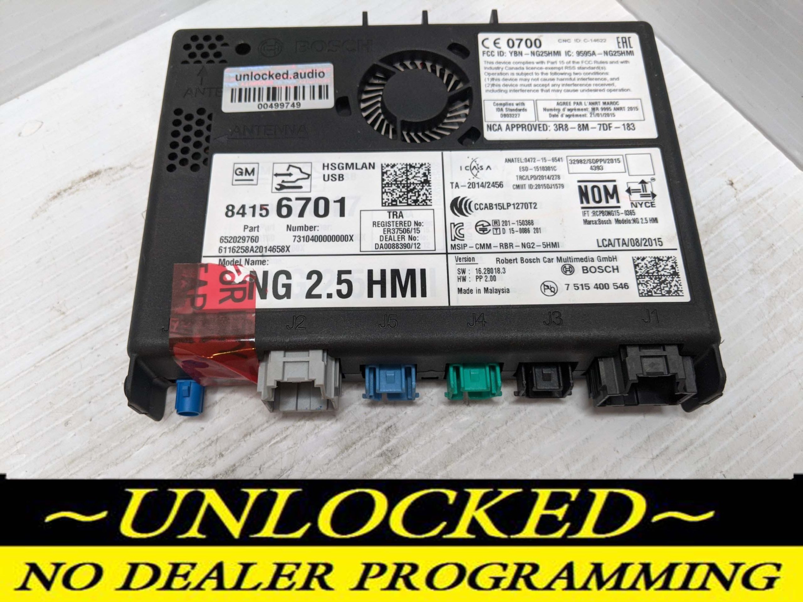 UNLOCKED 17-20 CHEVY GMC BUICK CADILLAC NG 2.5 HMI 84156701 IO6