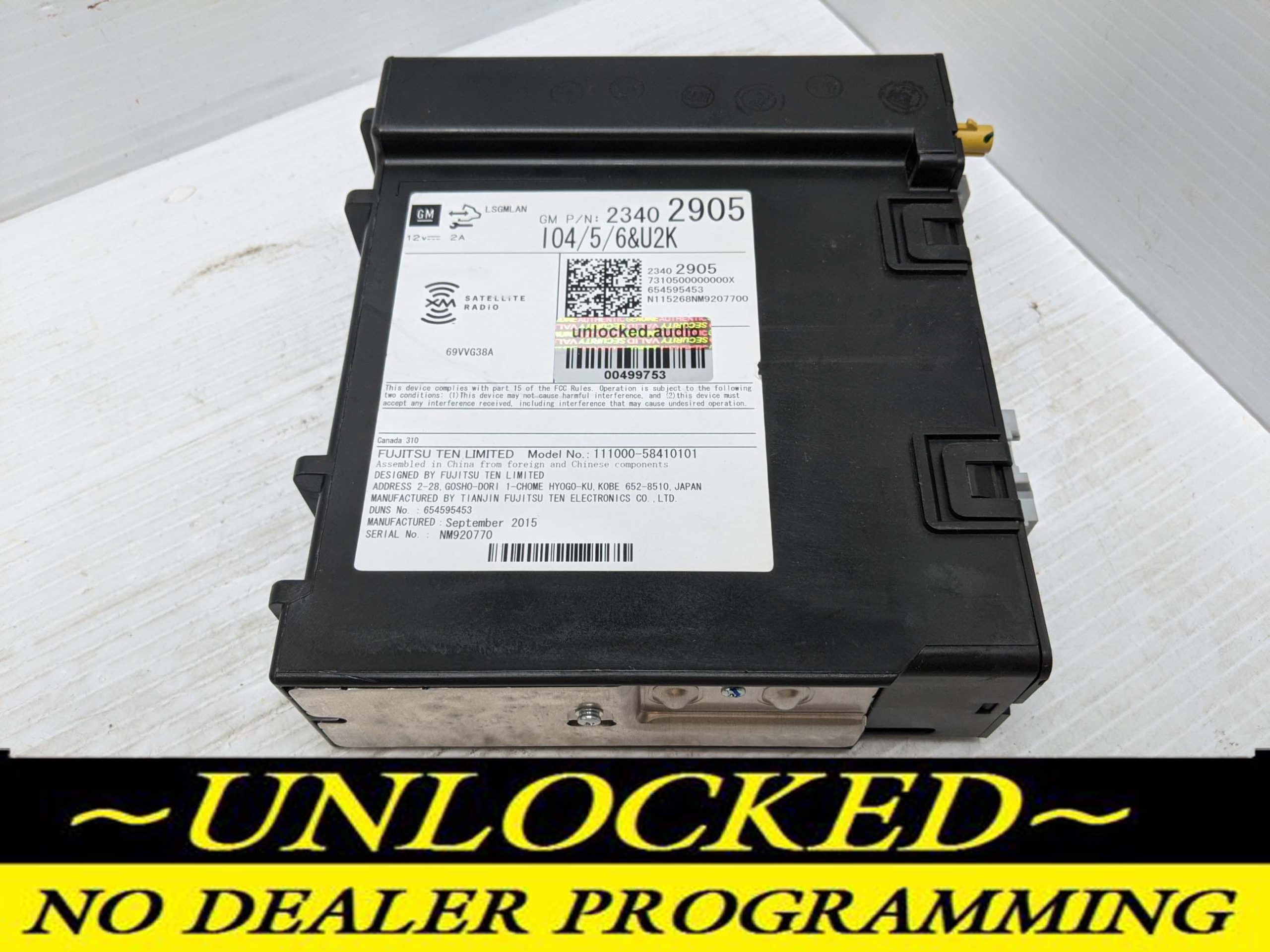 UNLOCKED 16-18 CHEVY CADILLAC GMC BUICK OEM RADIO MODULE 23402905 IO6