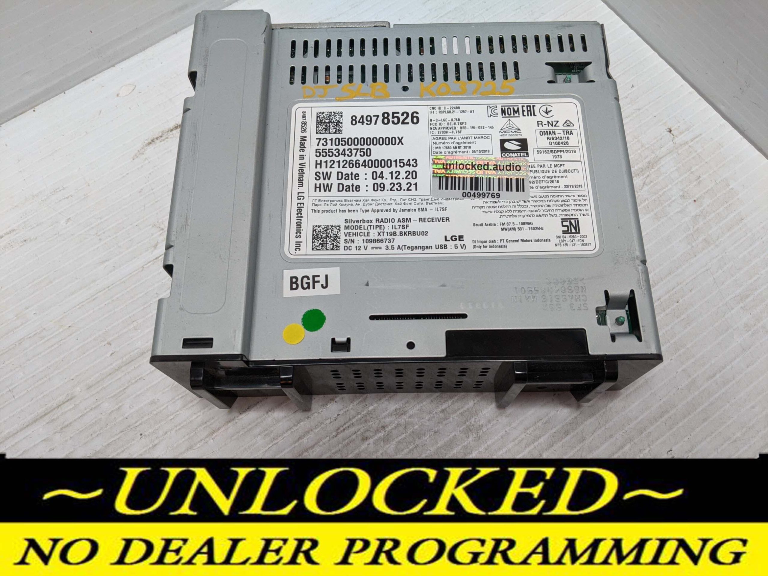 UNLOCKED 21-24 MALIBU EQUINOX TERRAIN TRAILBLAZER ENCORE GX OEM RADIO 84978526 IOR