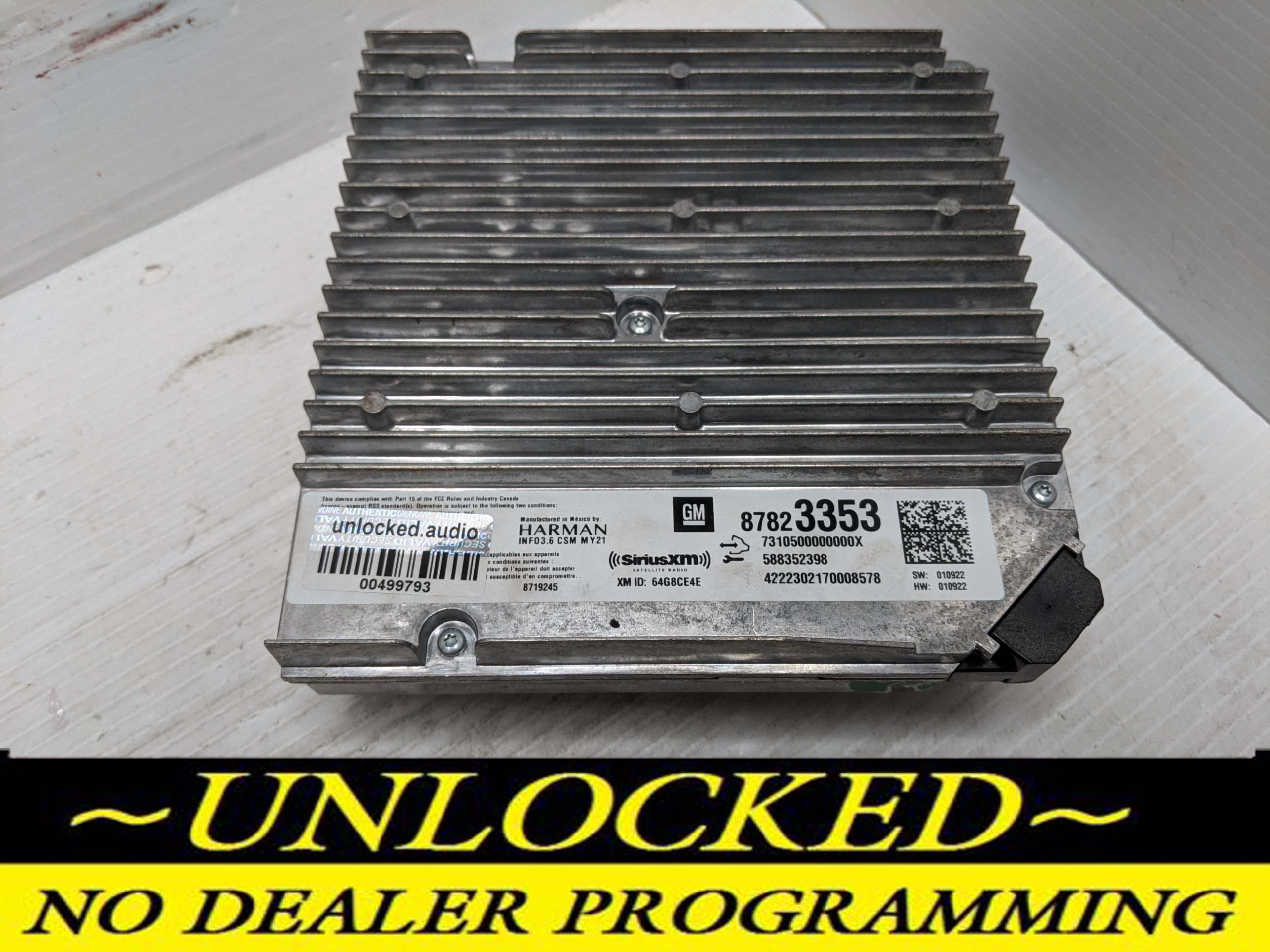 UNLOCKED 2023 SIERRA INFOTAINMENT RADIO RECEIVER 87823353 IOT